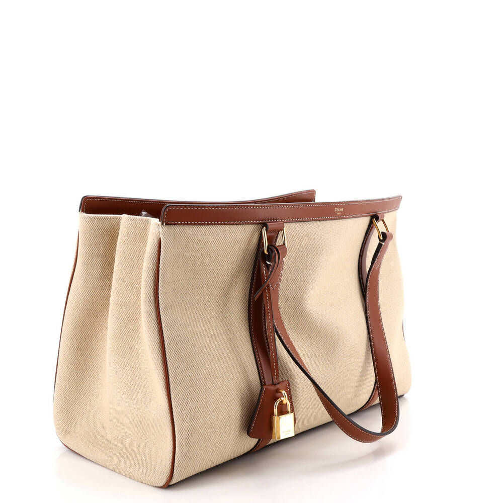 Celine Cabas 16 Bag Canvas With Leather #264083C21B - Picture 2 of 6